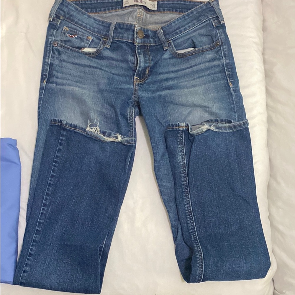 Hollister Blue Jeans with Distressed Details